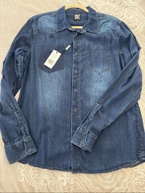 Men’s Denim Button-Down Shirt - Blue